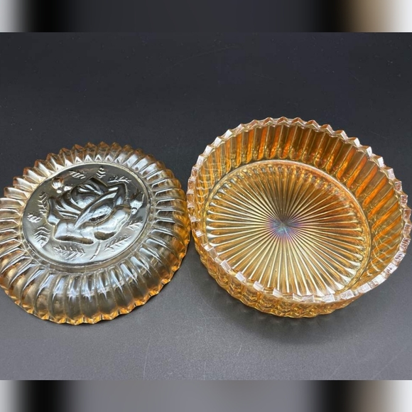 Vintage Jeanette Marigold Rose Lidded Dish - Picture 7 of 11